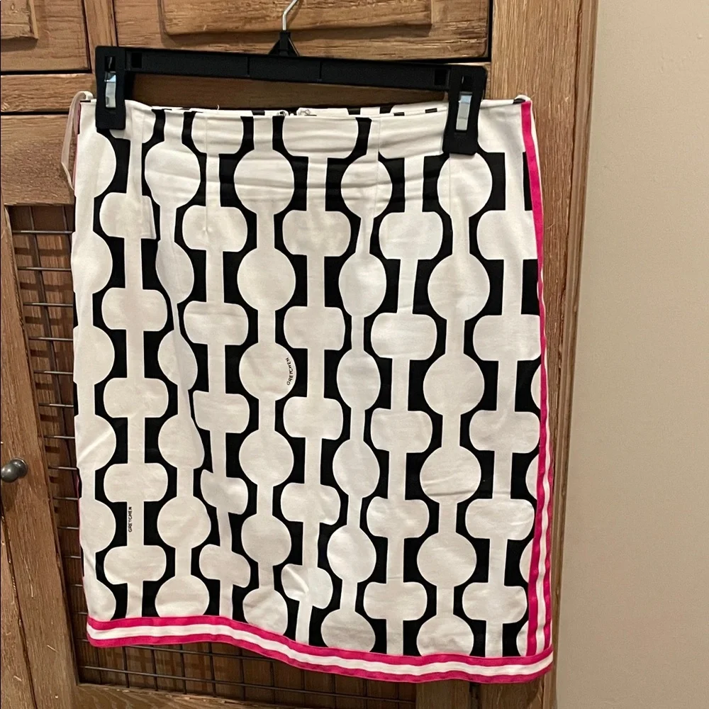 Gretchen Scott Designs Black and White Skirt with Pink Trim - Picture 1 of 4